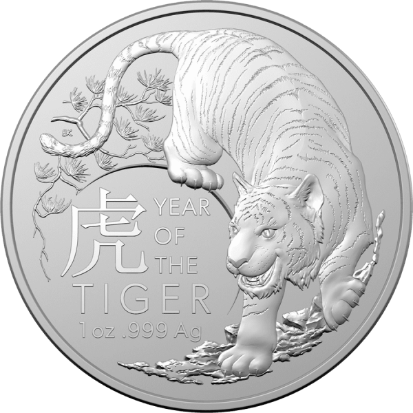 1 oz Australian Silver Tiger Lunar Coin (2022)