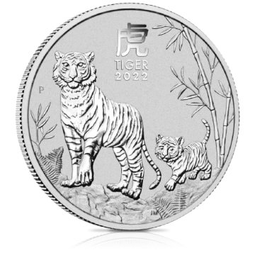 62,2 Gramm (2 Unze)  Silbermünze Lunar III Tiger 2022
